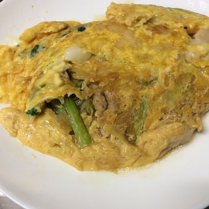 溶かし餅の鶏平焼き(とん平焼きの鶏バージョン)